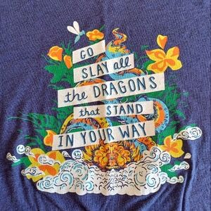 3 For $15 / Women's Drew Holcomb Band T-shirt, Dragons On Blue